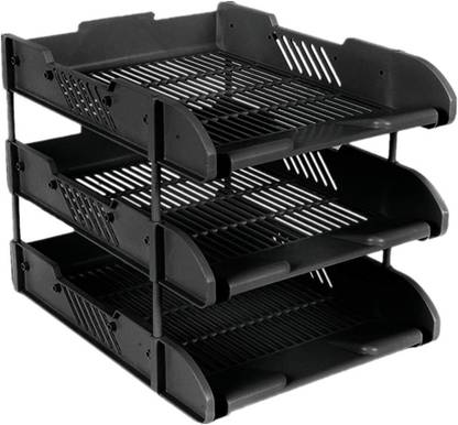 XYJIQS 3 Compartments plastic dest file rack