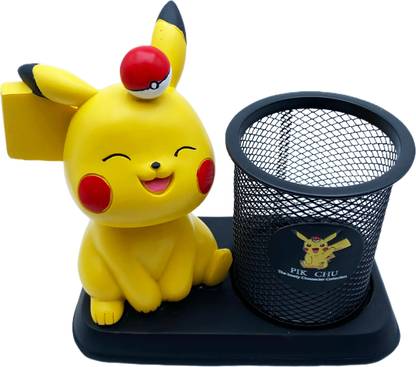 Buko 1 Compartments Metal, PVC Mesh Pen Stand Cute Pikachu Charming