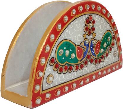 Purpledip 1 Compartments Marble Napkin Holder