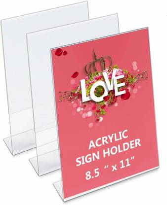 Rudrax 2 Compartments Holder A4 Size Acrylic Display Stand Paper Holder || Acrylic Signage Holder || Acrylic Photo Frame || Menu Stand A4 -Size ( 8.25 X 11 Inches Inch x 2 PCS) HIGH Profile (White) Acrylic Tent Card Holder Display Stand Acrylic Photo Frame A4 Meeting Stand 8.25 X 11 Inches Inches A4 Portrait Paper Holder Acrylic Signage