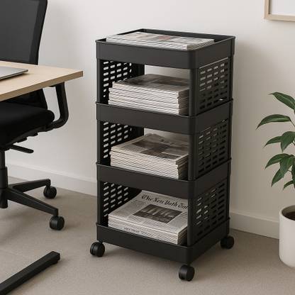 MAXTID 4 Layer Magazine & Newspaper Racks Plastic Cutlery Trolly Drawer Divider