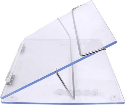 VeleSolv Solid Compartments Acrylic Material Foldabel, Height Adjustable, Comfotable Writing/Sketching/Drawing Table/Laptop Stand/Table Top Acrylic-Clear-12 x 16 Laptop Stand
