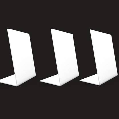 CPI 3 Compartments Acrylic A6 High Quality Bar QR Code Stand L Shape Display Stand (Pack of 3)