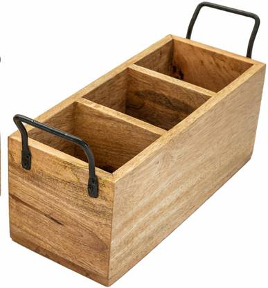 Indune 2 Compartments Wood Caddy Stand