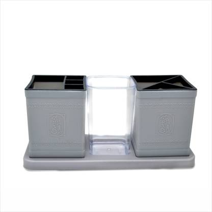FLAIR 3 Compartments Plastic Galaxy Multipurpose Desk Top Oraganizer