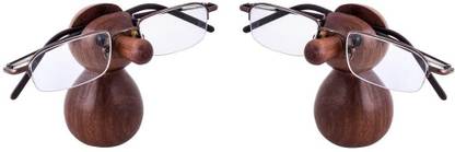 STUFFCOLLECTION 2 Compartments Wooden Handmade Spectacle Specs Eyeglass Holder Stand nud Shape (Set of 2) Wooden Specs Eyeglass Holder Stand