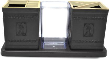 FLAIR 3 Compartments Plastic Galaxy Multipurpose Desk Top Oraganizer
