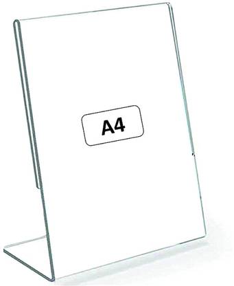JASTIN 2 Compartments acrylic Acrylic Tent Card Holder Display Stand A4 Paper Holder Acrylic Signage(2pcs)