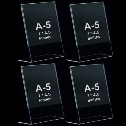 CPI 1 Compartments Acrylic 7x4.5 Inch A5 QR Bar Code Display Stand USE FOR Office Restaurant Table desk 4PC