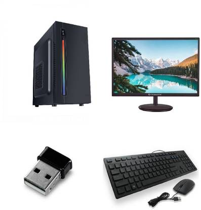 S&S ASSEMBLE Core i5 (4 GB DDR2/500 GB/128 GB SSD/Windows 7 Home Basic/512 MB/15.4 Inch Screen/D41-D2S USB) with MS Office