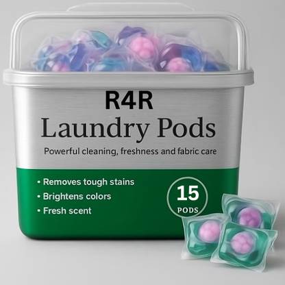 R4R Premium 5-in-1 Laundry Detergent Pods – Stain Remover Lily Detergent Pod