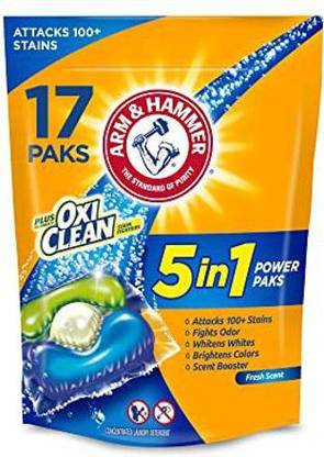 Arm & Hammer Plus Oxiclean 5-In-1 Power Paks, 17 Count (Packaging May Vary) Regular Detergent Pod