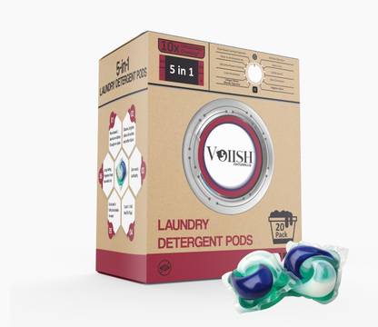 VOIISH Dissolvable Magic Laundry Detergent Pods for 20 Washes Tough Stain Fighter Lily Detergent Pod