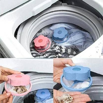V2H Washing Machine Floating Lint Mesh Bag Net Hair Filter Remover (Multi, 2 Pcs) None Detergent Pod