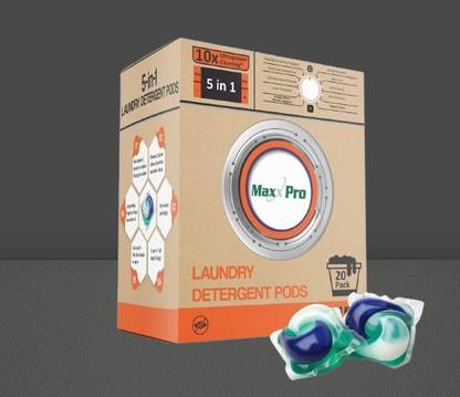 MaxxPro 20 Pods Dissolvable Laundry Pods with Enchanting Floral Scent Lily Detergent Pod
