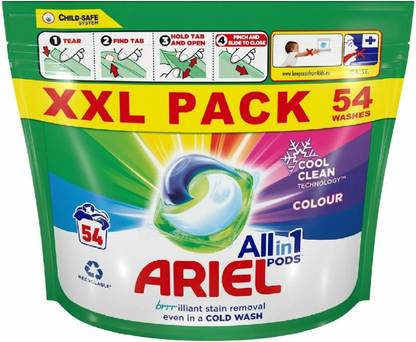 Ariel All in 1 Pods Washing Capsules Colour 54 Washes Regular Detergent Pod