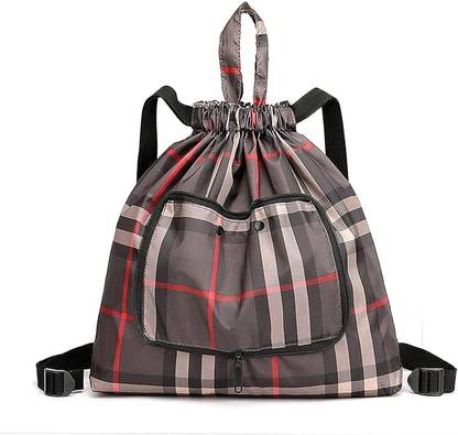 RASTVI Collapsible Reusable Grocery Bag Drawstring Backpack Large Travel Bag String Dewatering Bag