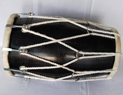 OM DISTRIBUTORS OM-123HS ( Matt black ) Rope & Rings Dholak
