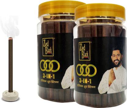 Zed Black 3 In1 Premium Dhoop Sticks Jar | Long-Lasting Aroma for Pooja & Meditation Dhoop