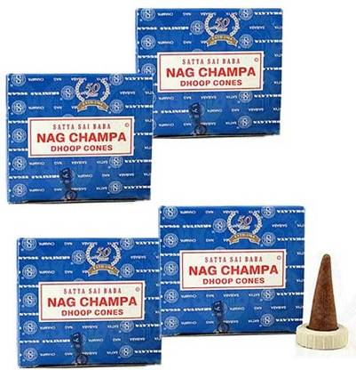 De-Ultimate Box Pack of 4 (12 Dhoop Cones Per Box) Satya Sai Baba Nag Champa Dhoop Cones Nag Champa Dhoop