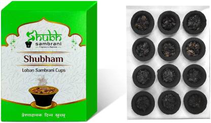 Adhvik Box Pack of 1 (12 Pc Dhoop Cup Per Box) Shubham Loban Sambrani Dhuna Dhoop Cup Dhoop