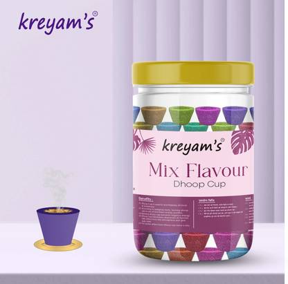 Kreyam's SCENTED MIX FLAVOURED SAMBRANI DHOOP CUP Dhoop