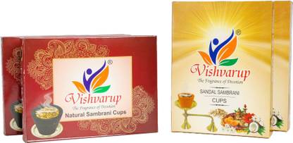 Vishvarup The Fragrance of Devotion Sambrani Cups | 100% Natural | Dhoop Cups for Pooja | 48 Units | Dhoop