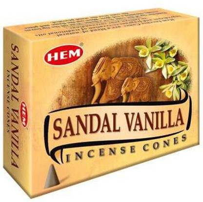 Hem Sandal Vanilla Dhoop Cones (295 gms) 6 Different Cones : Chandan, Patchouli, Lavender, Musk, Rose, Vanilla Dhoop