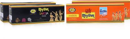 Cycle Pure Rhythm Combo pack of Saroja & Amber Cones (48N per pack) Sandal Dhoop