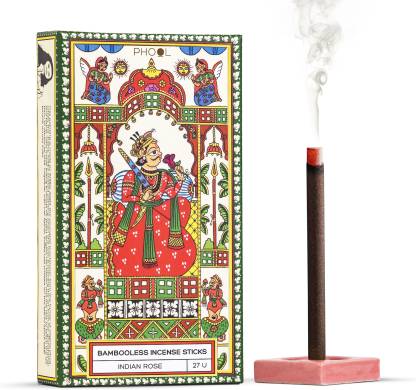 Phool Bambooless Rose Incense Sticks | Natural Rose Agarbatti for Pooja & Meditation Indian Rose