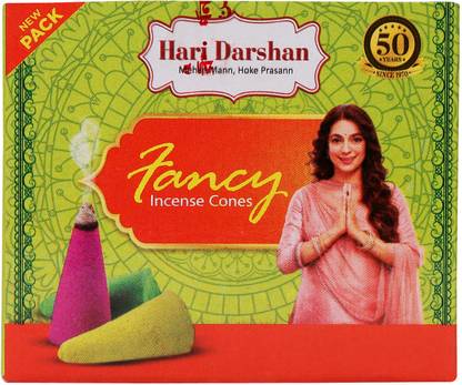Hari Darshan Fancy cone pack of 12 Floral Dhoop