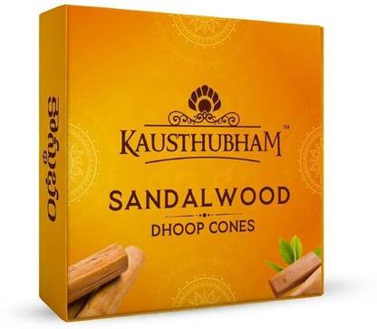 KAUSTHUBHAM Sandalwood Dhoop Cones: Aromatic Incense for Serene Atmosphere Sandal Dhoop