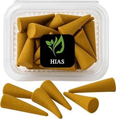 hias Chandan Incense Dhoop Batti Cones for Pooja & Meditation Dhoop Stick ( 50 GM) Sandal Dhoop
