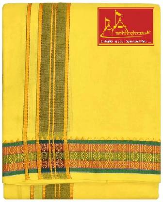 ACHLESHWAR Pure Cotton Special Dhoti yellow colour Men Dhoti