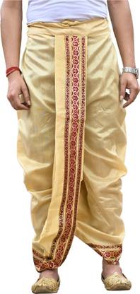 GOURI COLLECTIONS Ready To Wear Pant System With Adjustable Drawstring PREMIUM QUALITY Marwadi Embellished Men Dhoti