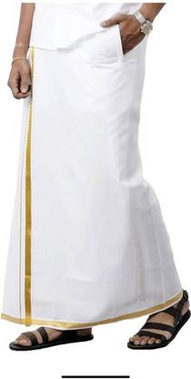 JUPALAW TRENDY & TRADITIONAL VELCRO POCKET (STICKER DHTOI ) Premium quality Solid Men Dhoti