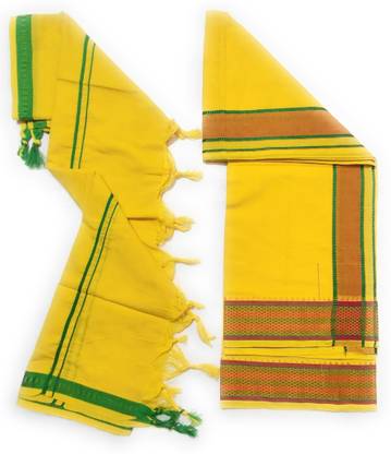 JUPALAW TRENDY & TRADITIONAL COTTON DHOTI WITH GAMCHA Solid Men Dhoti