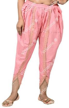 Vriaane Vriaane EMBROIDERED Women Patiala Ethnic Dhoti, Peach- 30 Self Design Women Dhoti