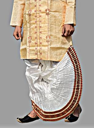 Sumit online solid Self Design Men Dhoti