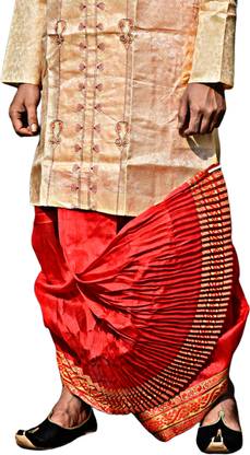 Sumit online solid Self Design Men Dhoti