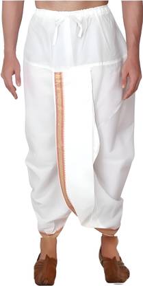 Shomyra Creations Readymade Silk Dhoti for men, Ready to wear Dhoti, Free Size Solid Men Dhoti