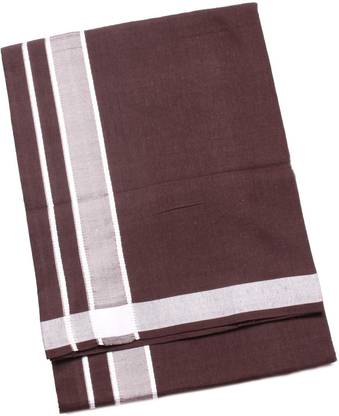 Tharunsha Elite Cotton Men's Single Dhoti -1.9 Mtrs Kerala Cotton Dhoti Set of 1 brown Solid Men Dhoti