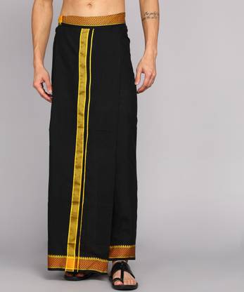 Feather Green Pooja Dhotis Solid Men Dhoti