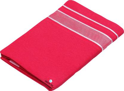 GREEN TEE Solid Pink Lungi