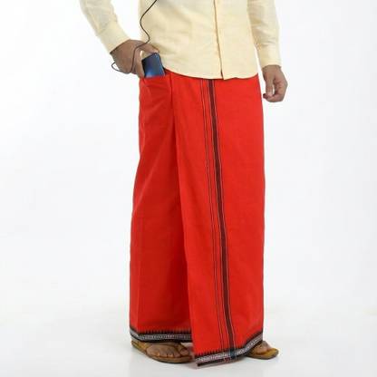 GREEN TEE Men Readymade pocket dhoti Solid Men Dhoti