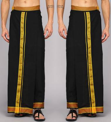 Feather Green Pooja Dhotis Solid Men Dhoti