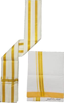 JUPALAW 2METERS TRENDY & TRADITIONAL COTTON 2METERS FANCY DHOTI WITH GAMCHA Solid Men Dhoti