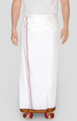 TUNI MANI Men's Pure cotton Mayilkan Design Vesti ,Length 1.92meter Solid Men Dhoti