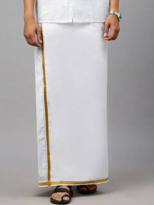 Ramraj Cotton RAMRAJ trending cotton solid adjustable dhoti for men Solid Men Dhoti