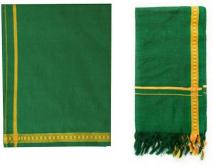 sudharsana GREEN,TOWEL,[1 PCS SET]PENTEX SAMY Solid Men Dhoti